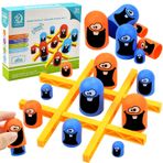Pipihome Büyük Yemek Küçük Tic Tac Toe Oyunu, Ebeveyn-Çocuk İnteraktif Oyunu, 2 Oyuncu Büyük Yemek Küçük Oyun Kapalı, Mavi ve Turuncu Gobblet Gobblers Masa Oyunu, Klasik Oyun Oynamak için Kapalı Aile Oyunları (Stil 2)