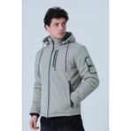 Pique BRONX26 Erkek Mont Baskı Detaylı Kapitone Astarlı Softshell Mont - Mint