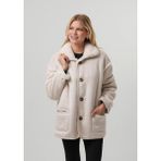 Pique JEAN KADIN MONT Peluş Astarlı Kadın Oversize Süet Mont ( Büyük Kalıp ) - Ekru