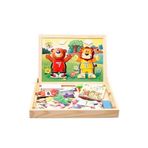 Piramigo Piramigo Okul Öncesi Mıknatıslı Yazı Çizim Tahtası Aslanlı Tema - Magnetic Puzzle