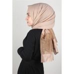 PİRAMİT Taşlı Exclusive Şal 1606-20 Sütlü Kahve