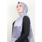 PİRAMİT Taşlı Exclusive Şal 1606-28 Buz Mavisi