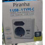 Piranha 45530 1 Usb 1 Type-C 3.0A Termal Akım Korumalı Priz 16A 3680W