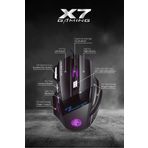 Piranha 7635 X7 RGB LED Işıklı Gaming Mouse / 7 Tuşlu Oyuncu Mouse / 800/1200/1600/2400 DPI / Kumaş Kablo