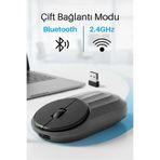 Piranha 7657 Sessiz Tuşlu Kablosuz Mouse / Bluetooth + 2.4GHz / Şarjlı & Kablosuz / Konforlu Kullanım