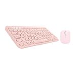 Piranha 8032 8" Uyumlu Kablosuz Bluetooth Pilli Klavye Mouse Seti - Pembe