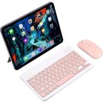 Piranha 8032 Tablet Uyumlu Mini Şarjlı Bluetooth Klavye ve Mouse Seti | Pembe |