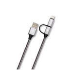 Piranha G 2 in 1 Mikro USB & iOS Kablo | 1.2 m | Mikro USB +Li ghtning Destekli Şarj & Data Kablosu