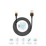 Piranha USB‑C - USB‑A Senkronizasyon ve Şarj Kablosu / 60W Hızlı Şarj / 1 Metre Örme Kablo / Type-C 3372
