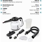 PiranTech CB-902 Beyaz 1500 2 3 Bar Buharlı Temizleyici Buharlı Temizlik Makinesi