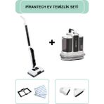 Pirantech KT-703 Koltuk ve Halı Yıkama Makinesi & CB702 Buharlı Mop | Halı ve Sert Zemin Temizleyici - Beyaz