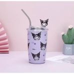 Piraye Gift Sanrio Kuromi Pipetli Figürlü Kupa Çelik - Mor