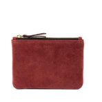 Pirci Süet Deri Mini Pouch Bordo Kadın Cüzdan