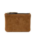 Pirci Süet Deri Mini Pouch Taba Kadın Cüzdan