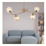 Pireal 4'lü Sıralı Eskitme Bal Camlı Modern Oturma Odası Salon Avize