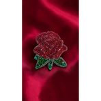 pırıltı fashıon and stone tekstil, hazır giyim Pırıltı Stone Lüks Kristal Taşlı Kırmızı Gül Ütüyle Yapışan Yama Arme - Ceket, Çanta, Tişört İçin Tasarım Taş Baskı