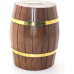Pirinç Ahşap Fıçı Kumbara 15 cm WB538 - Çok Renkli - 20