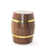 Pirinç Ahşap Fıçı Kumbara 15 Cm WB538