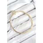 Pirinç Charm Zirkon Taşlı Taç Figürlü Kadın Bileklik (Gold Renk)
