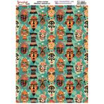 Pirinç Dekopaj Kağıdı 30x42cm PT-1351 Afrika Maske Kabile