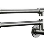 Pirinç Döner Katlama Siyah Fırçalanmış Krom Cilalı Gül Altın Duvara Monte Tek Delikli Çift Saplı Mutfak Tencere Dolum Muslukları(Brushed Nickel)