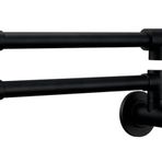 Pirinç Döner Katlama Siyah Fırçalanmış Krom Cilalı Gül Altın Duvara Monte Tek Delikli Çift Saplı Mutfak Tencere Dolum Muslukları(Matte Black)