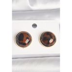 Pirinç Gold Renk 3D Daire Leopar Model Kadın Küpe - EBJ250315W32069 BKP10347