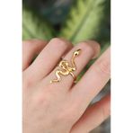 Pirinç Gold Renk Ayarlanabilir Yılan Yüzük - EBJ240608W24839