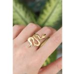 Pirinç Gold Renk Ayarlanabilir Yılan Yüzük - EBJ240608W24841