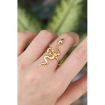 Pirinç Gold Renk Ayarlanabilir Yılan Yüzük Vice1395 2795