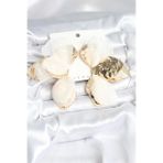 Pirinç Gold Renk Beyaz Tüllü Lotus Kadın Küpe - Tj-Bkp11373