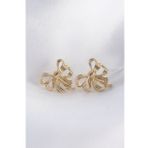 Pirinç Gold Renk Fiyonk Küpe - TJ-BKP8944