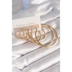Pirinç Gold Renk Halka Model Kadın Küpe Seti - EBJ260426W42029 BKP8799