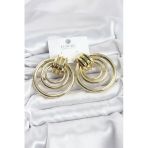 Pirinç Gold Renk Halka Model Vintage Kadın Küpe - Tj-Bkp11629