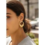 Pirinç Gold Renk Halka Sarmal Model Vintage Kadın Küpe - Tj-Bkp11640