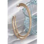 Pirinç Gold Renk Hasır Halka Model Zirkon Taş Detay Kadın Küpe - TJ-BKP8505