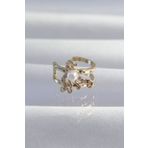Pirinç Gold Renk İncili Ahtapot Earcuff Küpe - TJ-BKP9333