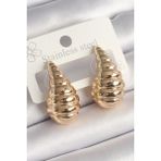 Pirinç Gold Renk Işlemeli Damla Model Kadın Küpe - Lisinya - 001-Renkli