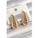 Pirinç Gold Renk İşlemeli Damla Model Kadın Küpe - Tj-Bkp10257