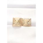 Pirinç Gold Renk Kare Form Küpe 5886