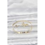 Pirinç Gold Renk Kelebek Model Kadın Bileklik - Ebj260516w42255