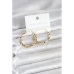 Pirinç Gold Renk Minimal Kare Halka Kadın Küpe 5886