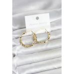 Pirinç Gold Renk Minimal Kare Halka Kadın Küpe - Ebj260509w42052