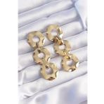 Pirinç Gold Renk Oval Ayna Model Sallantılı Küpe