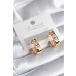 Pirinc Gold Renk Renkli Zirkon Tasli Kadin Kupe - Tj-Bkp8354