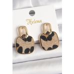 Pirinç Gold Renk Sallantı Kare Leopar Model Kadın Küpe - EBJ250315W32061