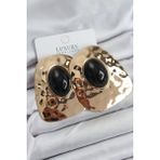 Pirinç Gold Renk Vintage Kadın Küpe - Lisinya - 001-Renkli