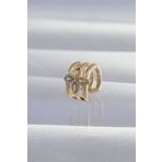 Pirinç Gold Renk Yonca Earcuff Küpe - TJ-BKP9331