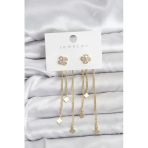 Pirinç Gold Renk Yonca Model Sallantılı Kadın Küpe - Tj-Bkp11455