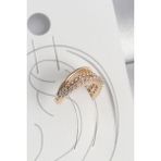 Pirinç Gold Renk Zirkon Taşlı 3'lü Sıralı Model Kadın Kıkırdak Küpe - Lisinya - 001-Renkli